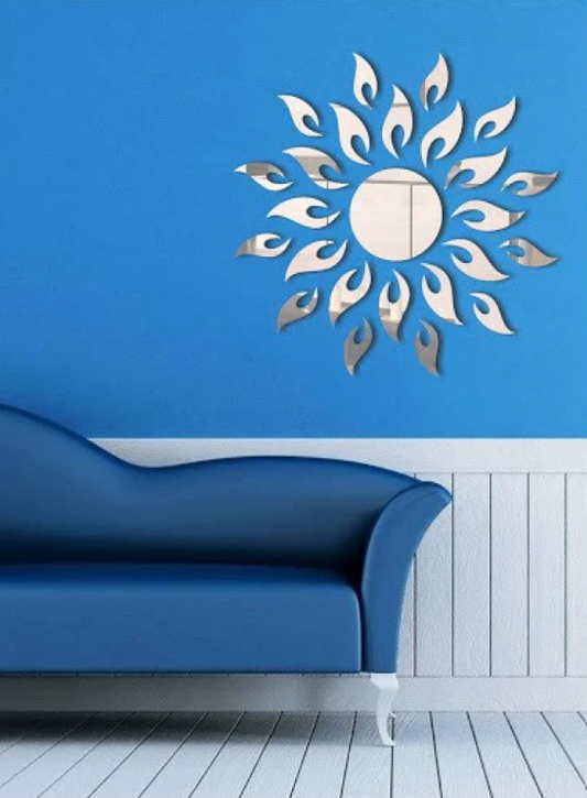 Sun Flame 3D Acrylic Mirror Wall Decoration for Home Wall Office Wall Stylish and Latest Product